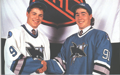 Ray Whitney and Pat Falloon on their draft day